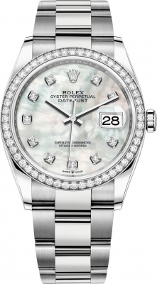 126284rbr White MOP Diamond Oyster