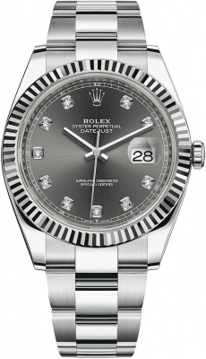 126334 Dark Rhodium Diamond Oyster