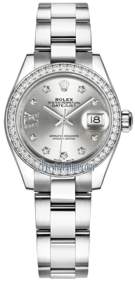 279384RBR Silver 17 Diamond Oyster